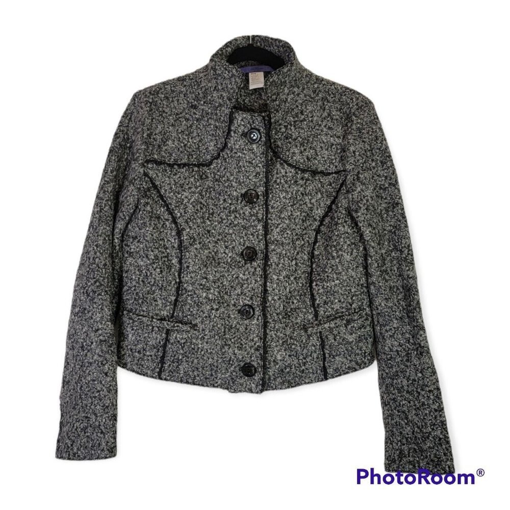 Les Conpains Gray Cropped Wool Blend Jacket Size M/L
